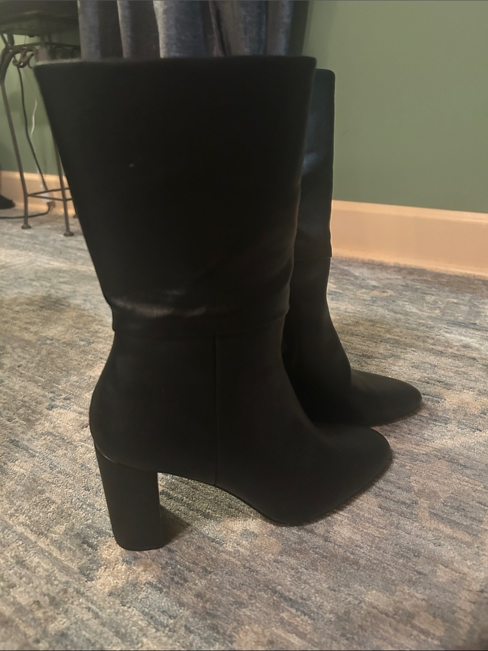 Charles by Charles David Black Mid-Calf Block Heel Boots